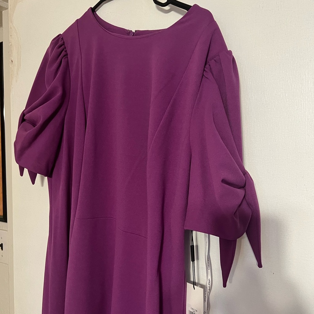 NWT Calvin Klein purple dress with short sleeves